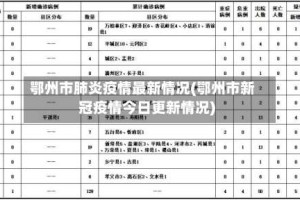 鄂州市肺炎疫情最新情况(鄂州市新冠疫情今日更新情况)
