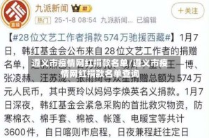 遵义市疫情网红捐款名单/遵义市疫情网红捐款名单查询