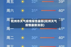 杭州市天气疫情报告最新(杭州天气疫情最新消息)
