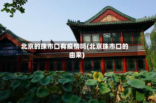 北京的珠市口有疫情吗(北京珠市口的由来)-第1张图片