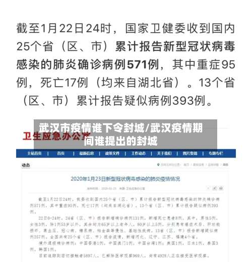 武汉市疫情谁下令封城/武汉疫情期间谁提出的封城-第2张图片